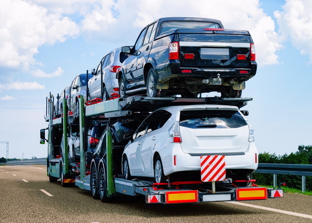 open transport truck car shipping